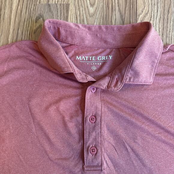 Matte Grey Hous of Grey Polo Shirt Mens XL Red Short Sleeve Active Golf - Picture 2 of 8